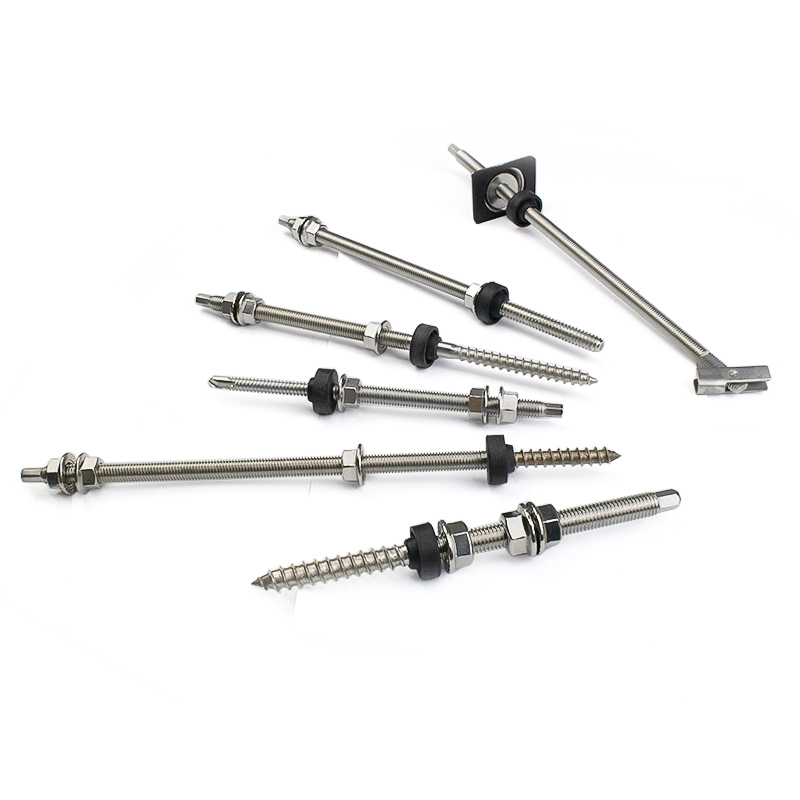 Solar Hanger Bolt And Hex Flange Nut Hex Nut Double Ended Threaded Rod