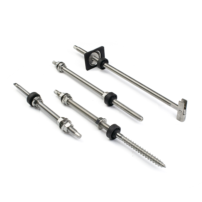 Solar Hanger Bolt And Hex Flange Nut Hex Nut Double Ended Threaded Rod