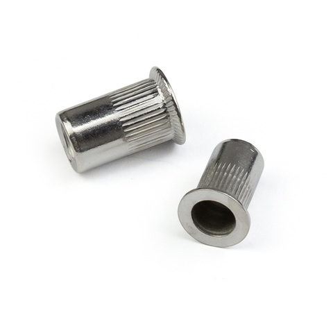 Stainless Steel Countersunk Head Knurled Body Stripe Round Hollow Rivet Nut