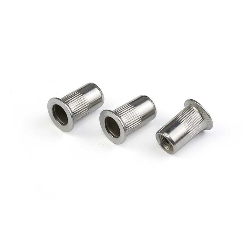 Stainless Steel Countersunk Head Knurled Body Stripe Round Hollow Rivet Nut
