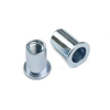 Carbon Steel Blue Yellow Zinc Plate Flat Head Knurled Body Hex Gound Hollow Rivet Nut