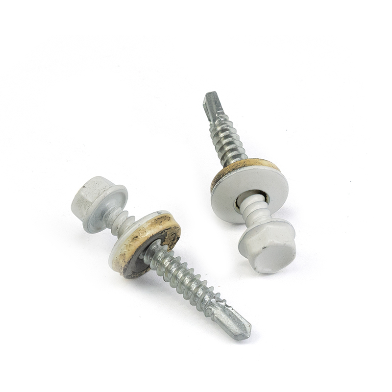 Stainless Steel Carbon Steel Black White Hex Washer Head Drilling Screw with Epdm Washer 