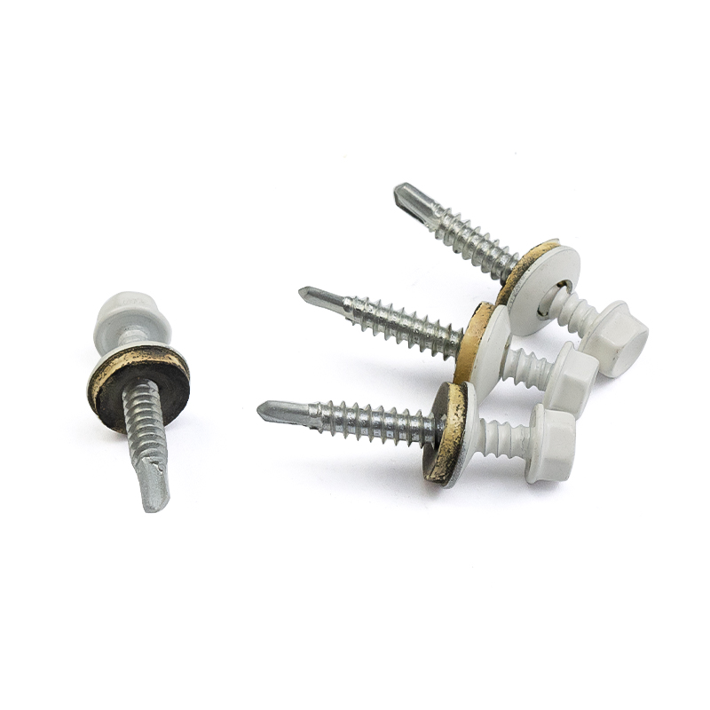 Stainless Steel Carbon Steel Black White Hex Washer Head Drilling Screw with Epdm Washer 