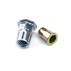 Carbon Steel Blue Yellow Zinc Plate Flat Head Knurled Body Hex Gound Hollow Rivet Nut