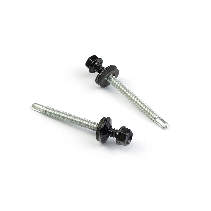 Stainless Steel Carbon Steel Black White Hex Washer Head Drilling Screw with Epdm Washer 