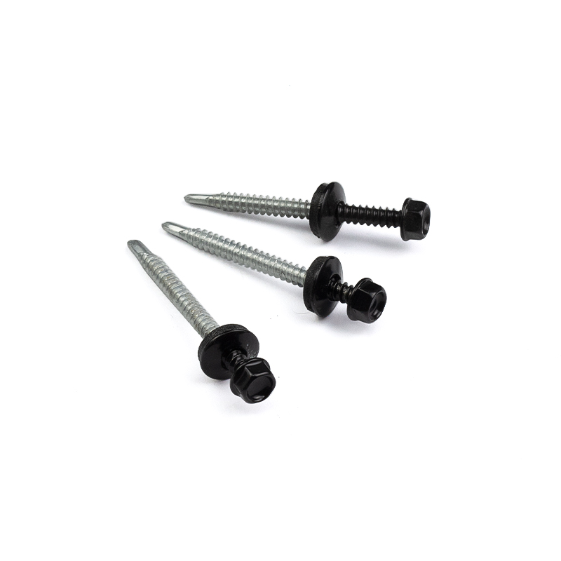 Stainless Steel Carbon Steel Black White Hex Washer Head Drilling Screw with Epdm Washer 