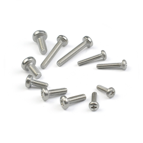 DIN7985 M1.2 M1.5 Stainless Steel Pan Head Philip's Groove Screw Machine Screw Tiny Micro Repair Screw Kit Eyeglass Sunglass Watch Jewelry Repair Replace Micro Screw