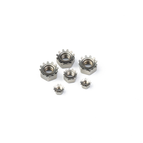 Stainless Steel 304 316 M3 M8 M10 K Nut Hex K Teeth Lock Rotating Crimping Nut