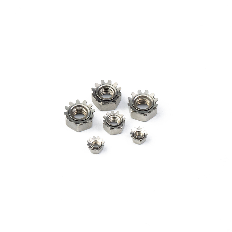 Stainless Steel 304 316 M3 M8 M10 K Nut Hex K Teeth Lock Rotating Crimping Nut