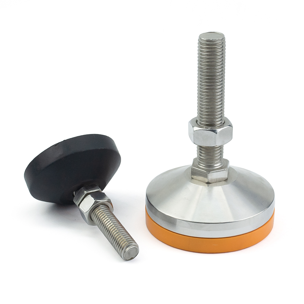 304 Stainless Steel Leveling Feet Universal Swivel Adjustable Foot D80 M12 Anti Slip Pad Machine Medical Warehouse