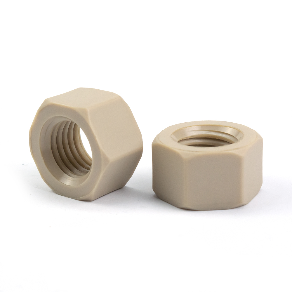 PEEK Screws Nuts Washers Set, High Temperature Resistant Insulating Polyetheretherketone Fasteners, Anti-Corrosion Plastic Bolts for Semiconductor Medical Equipment