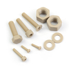 PEEK Screws Nuts Washers Set, High Temperature Resistant Insulating Polyetheretherketone Fasteners, Anti-Corrosion Plastic Bolts for Semiconductor Medical Equipment