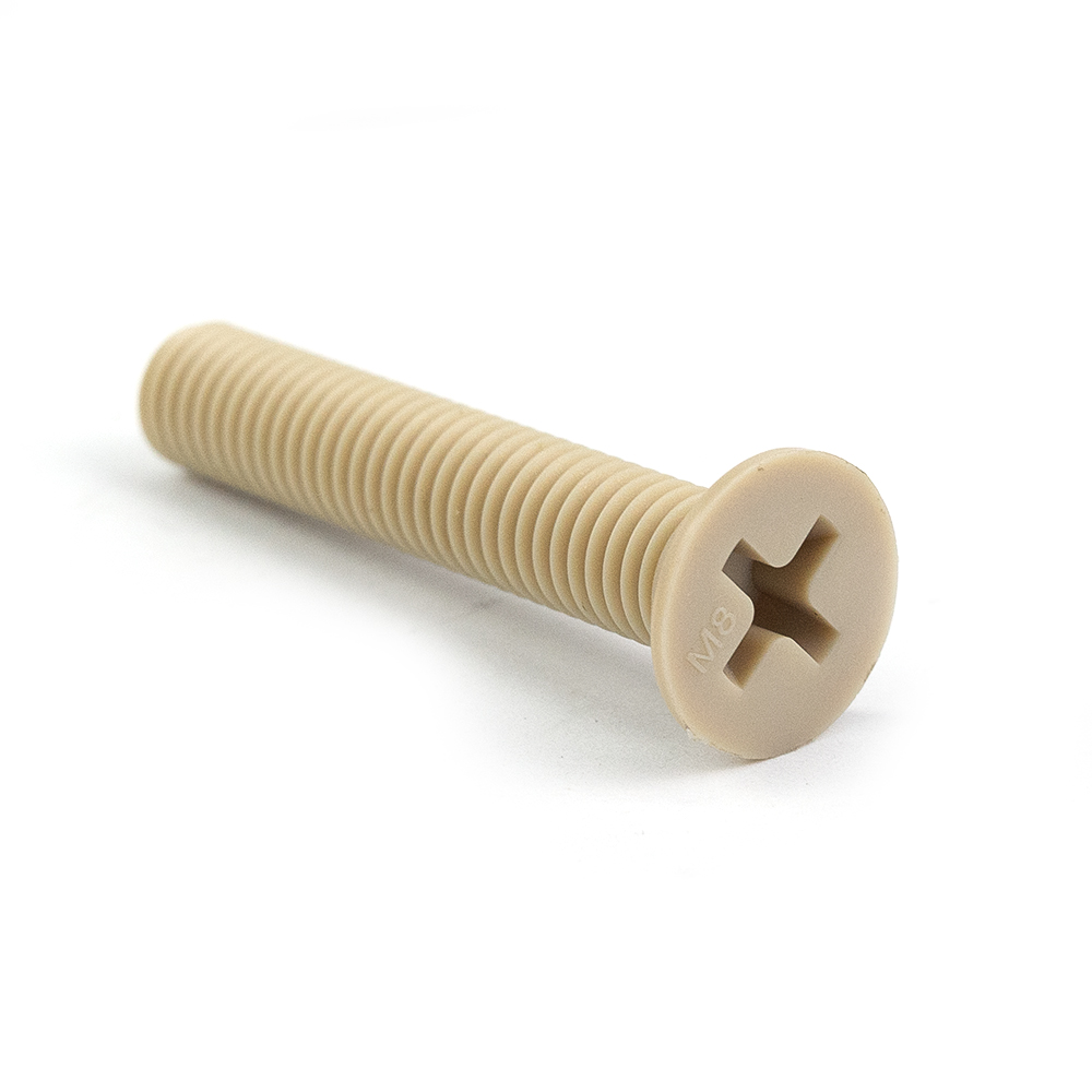 PEEK Screws Nuts Washers Set, High Temperature Resistant Insulating Polyetheretherketone Fasteners, Anti-Corrosion Plastic Bolts for Semiconductor Medical Equipment