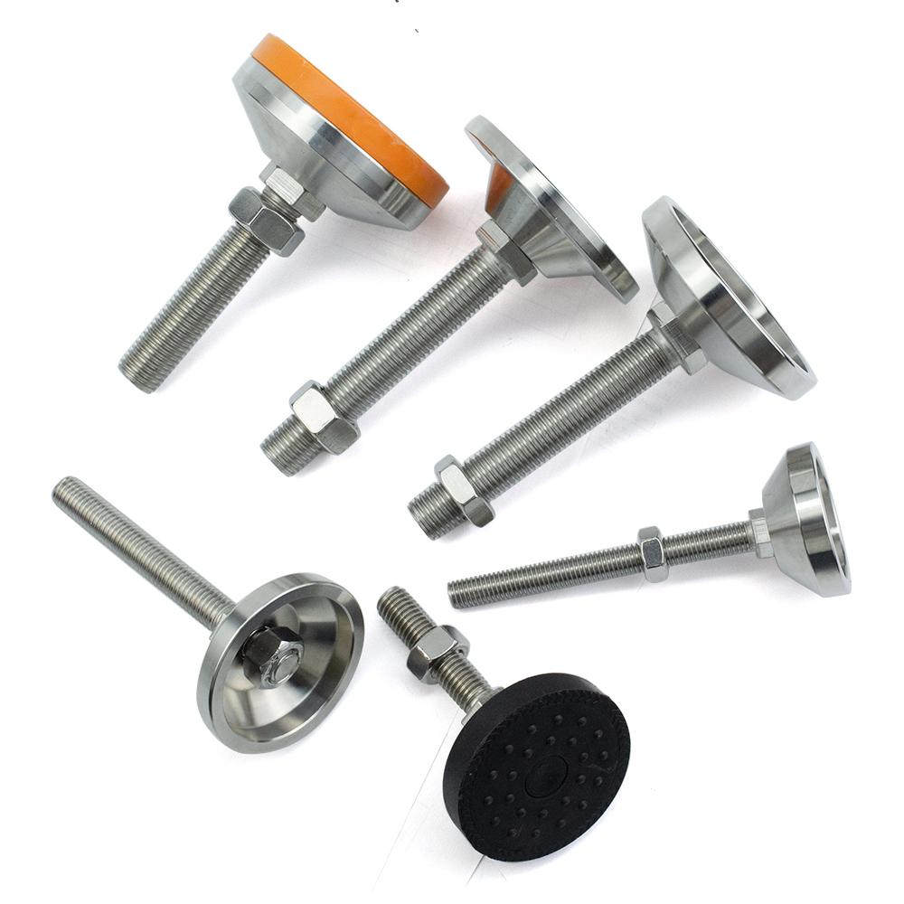 304 Stainless Steel Leveling Feet Universal Swivel Adjustable Foot D80 M12 Anti Slip Pad Machine Medical Warehouse