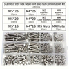 304 Stainless Steel Hex Bolts Nuts Washers Assortment Kit, Multi Size Hexagonal Screws Fasteners Set for DIY Repair Machinery