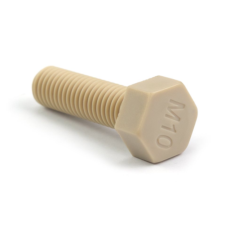 PEEK Screws Nuts Washers Set, High Temperature Resistant Insulating Polyetheretherketone Fasteners, Anti-Corrosion Plastic Bolts for Semiconductor Medical Equipment